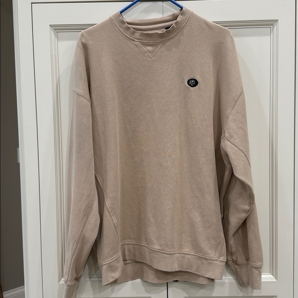 Ahead Authentics Tan Crewneck Sweatshirt/Sweater with Regatta Bay Logo Sz Large
